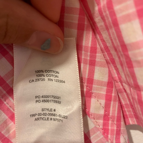 Aritzia Sunday Best Pink Plaid Button Down Collared Shirt - Picture 5 of 5